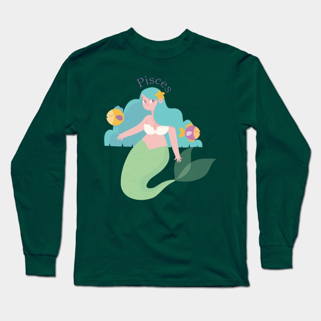 Pisces Long Sleeve T-Shirt by gnomeapple
